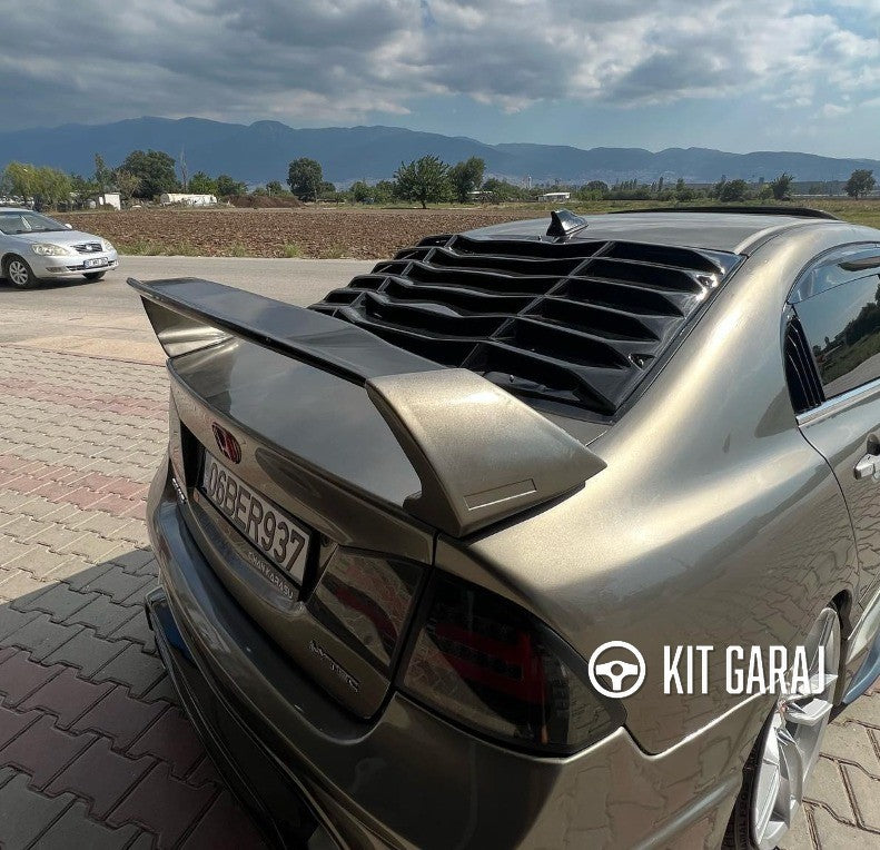 Honda Civic Fd6 Arka Cam Vizörü Parlak Siyah Plastik