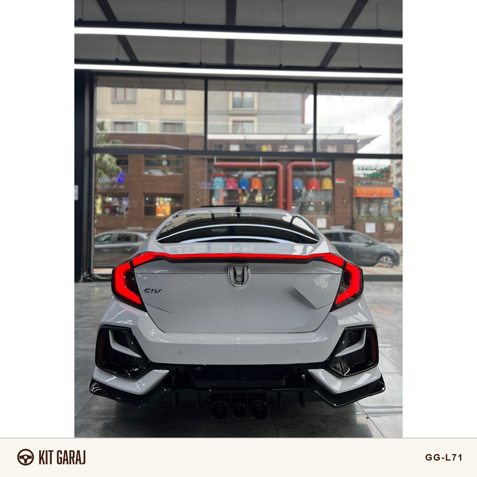 Honda Civic FC5 2016-2021 Piano Black Flap (Plastik) Boyalı