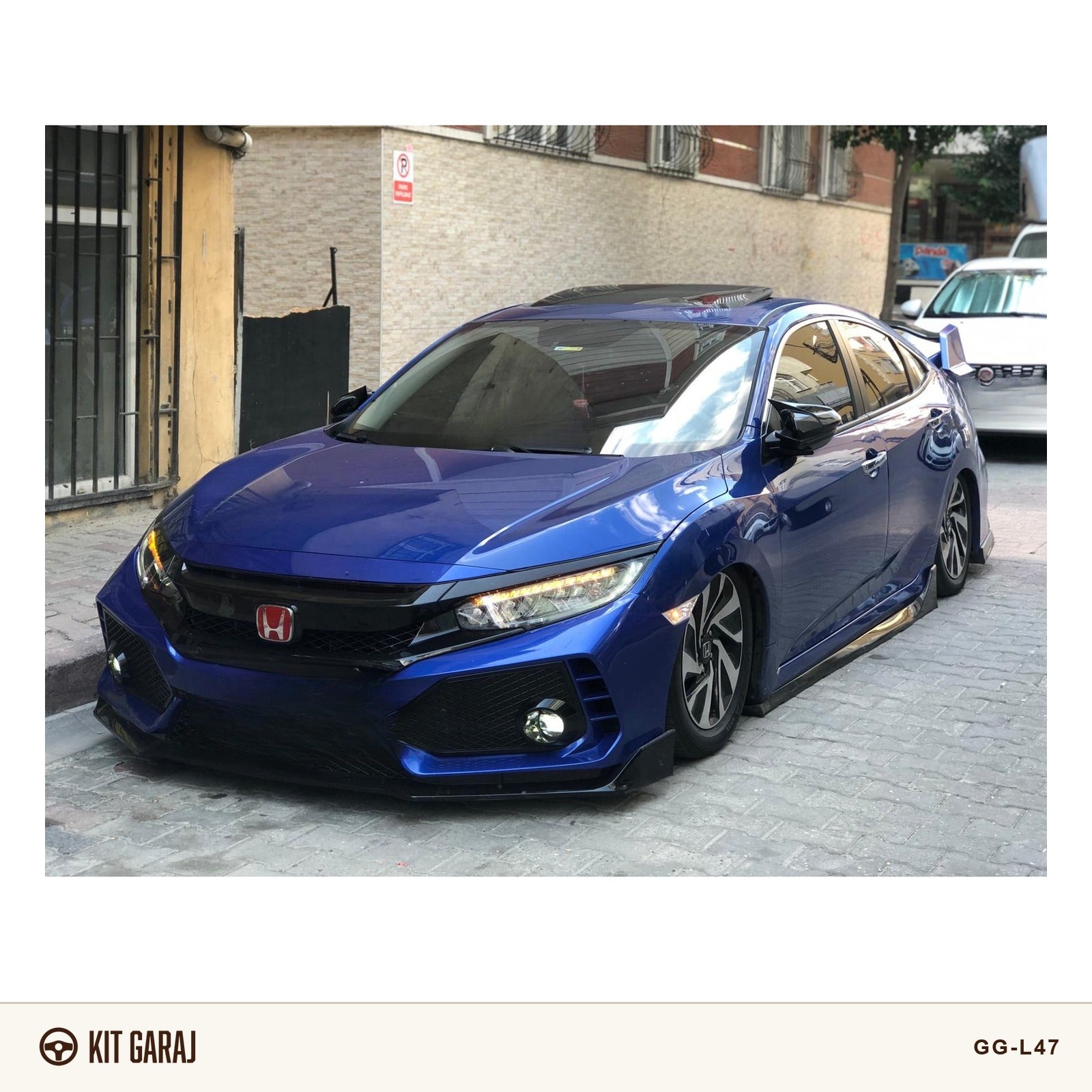 Honda Civic FC5 2016-2021 Düz Piano Black Ön Lip (Plastik) Boyalı