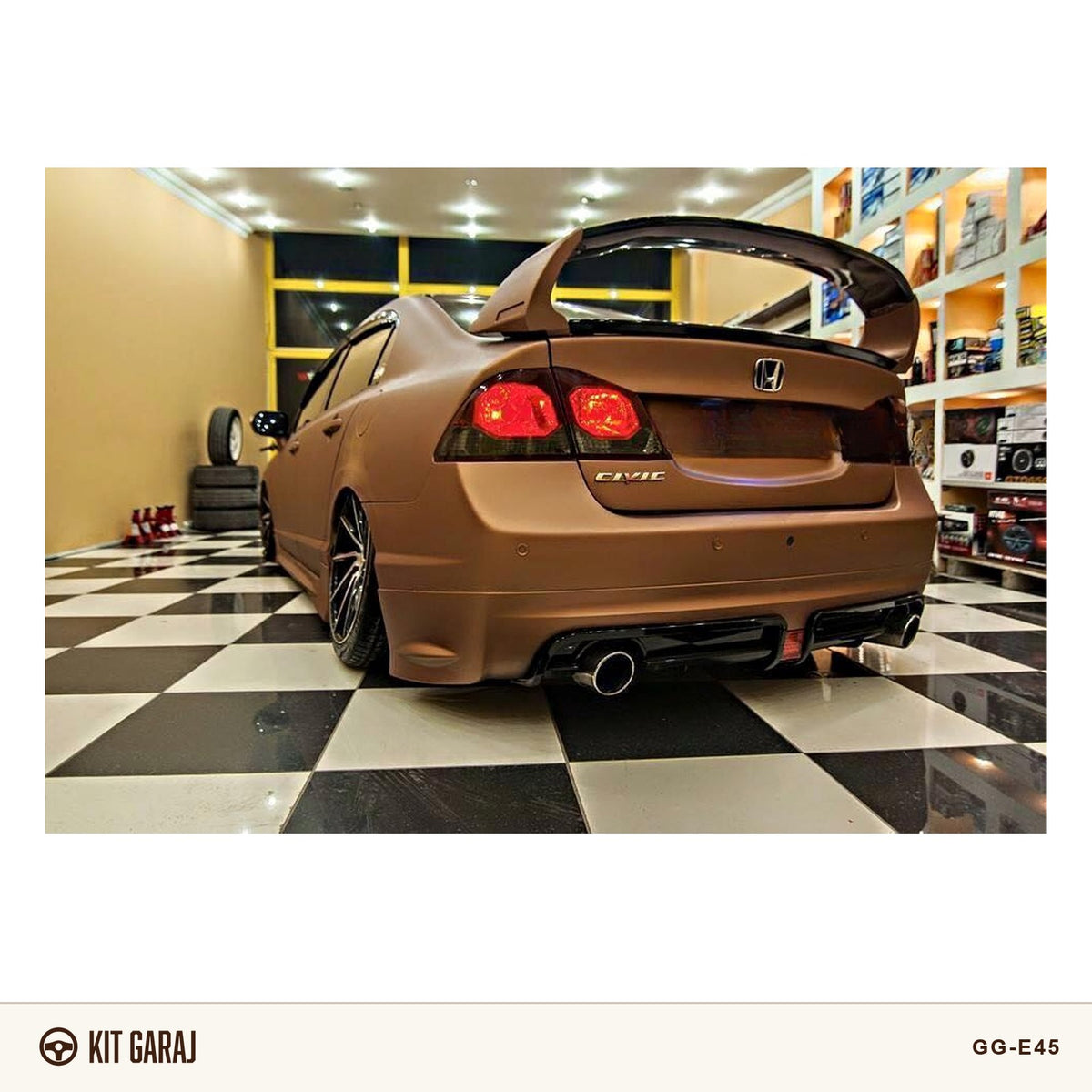 Honda Civic Fd6 2006-2012 Mugen RR Sağ-Sol Çıkışlı Arka Ek (Plastik) Boyasız