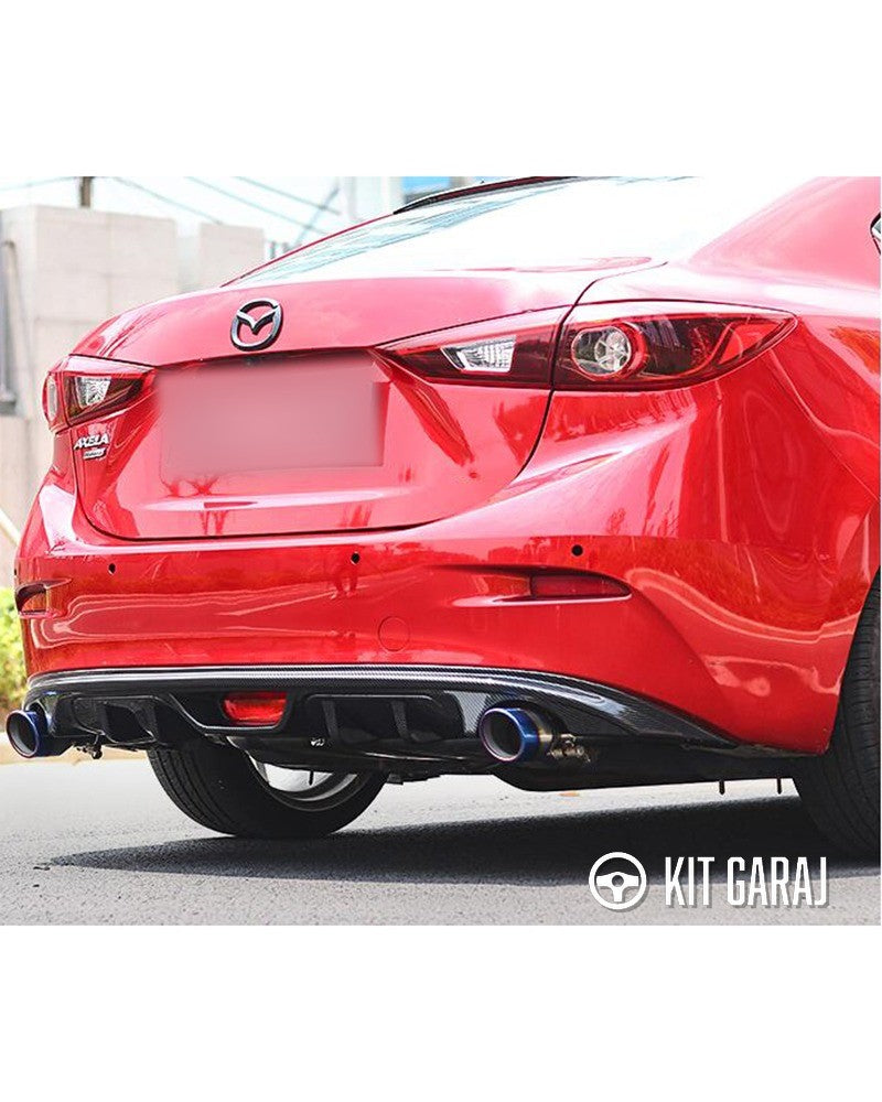 Mazda 3 Uyumlu Çift Çıkış Difüzör Parlak Siyah Difüzör Plastik 2014 2015 2016 2017 2018 2019