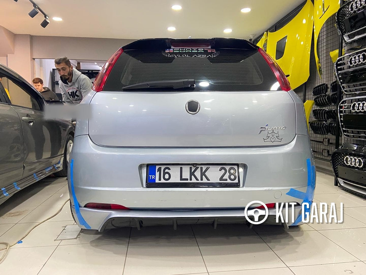 Fiat Punto Grande Rieger Arka Ek Difüzör Siyah Plastik 2005-2009 Arka-Difüzör-Body Kit-ek-karlık