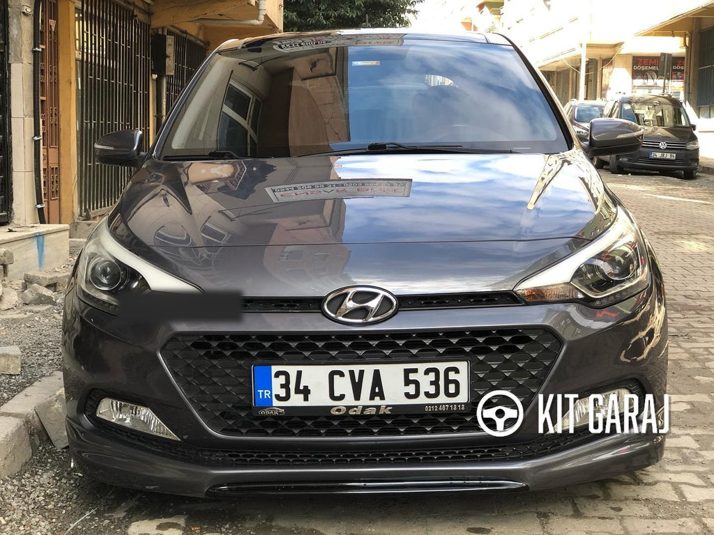 Hyundai I20 Uyumlu 2014-2017 Boyasız Mat Siyah, Abs Plastik Sport Ön Ek