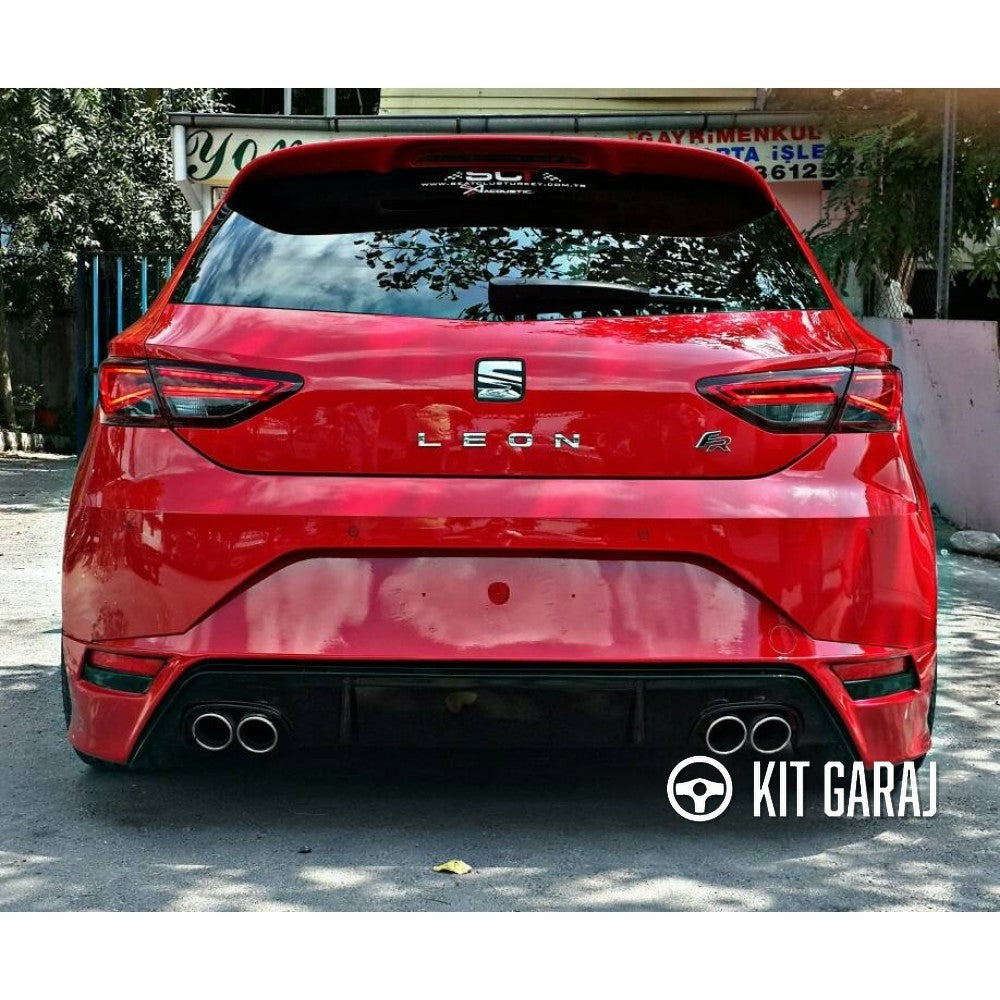 Seat Leon Mk3 Fr 2012-2016 Makyajsız Kasa Uyumlu Boyasız Plastik Aero Arka Ek