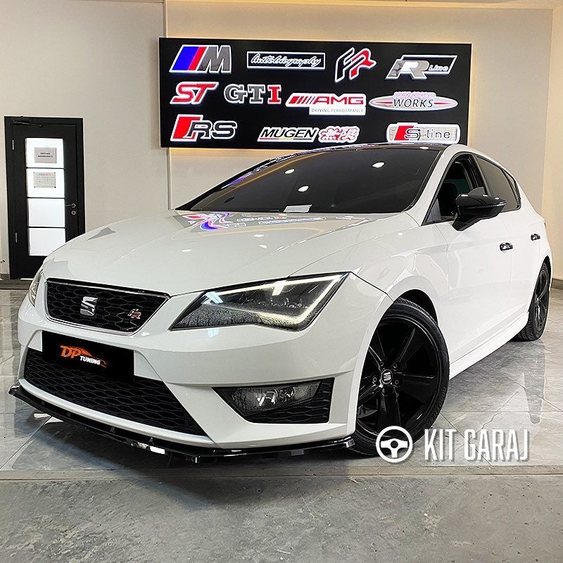 Seat Leon 2012 Mk3 FR Parlak Siyah Ön Lip (Plastik) Boyalı