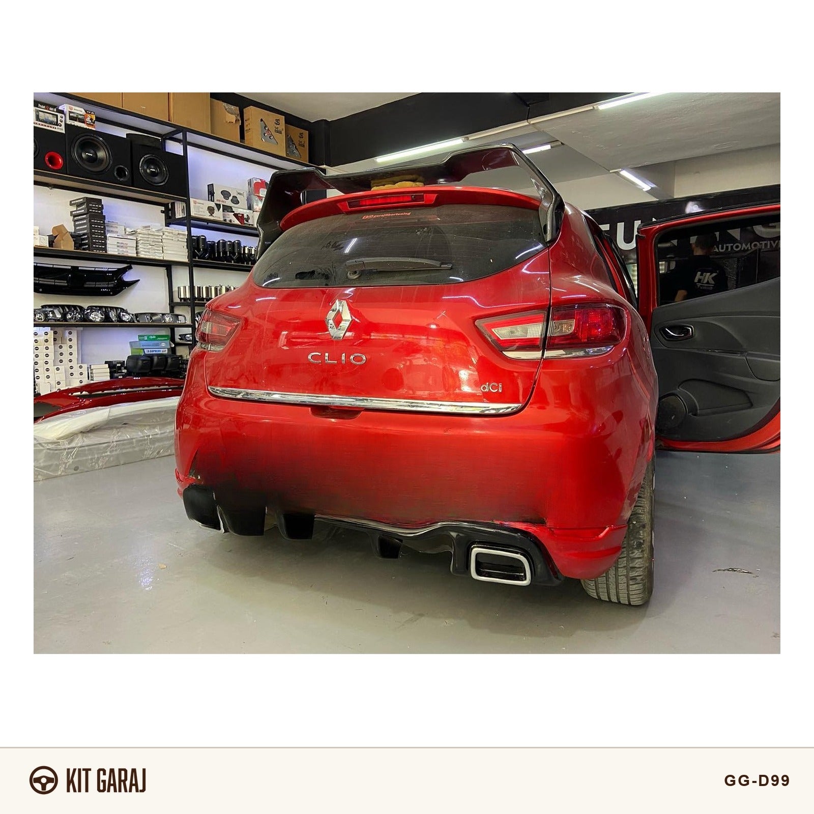 Renault Clio Egzoz Görünümlü Difüzör (Plastik) Boyasız