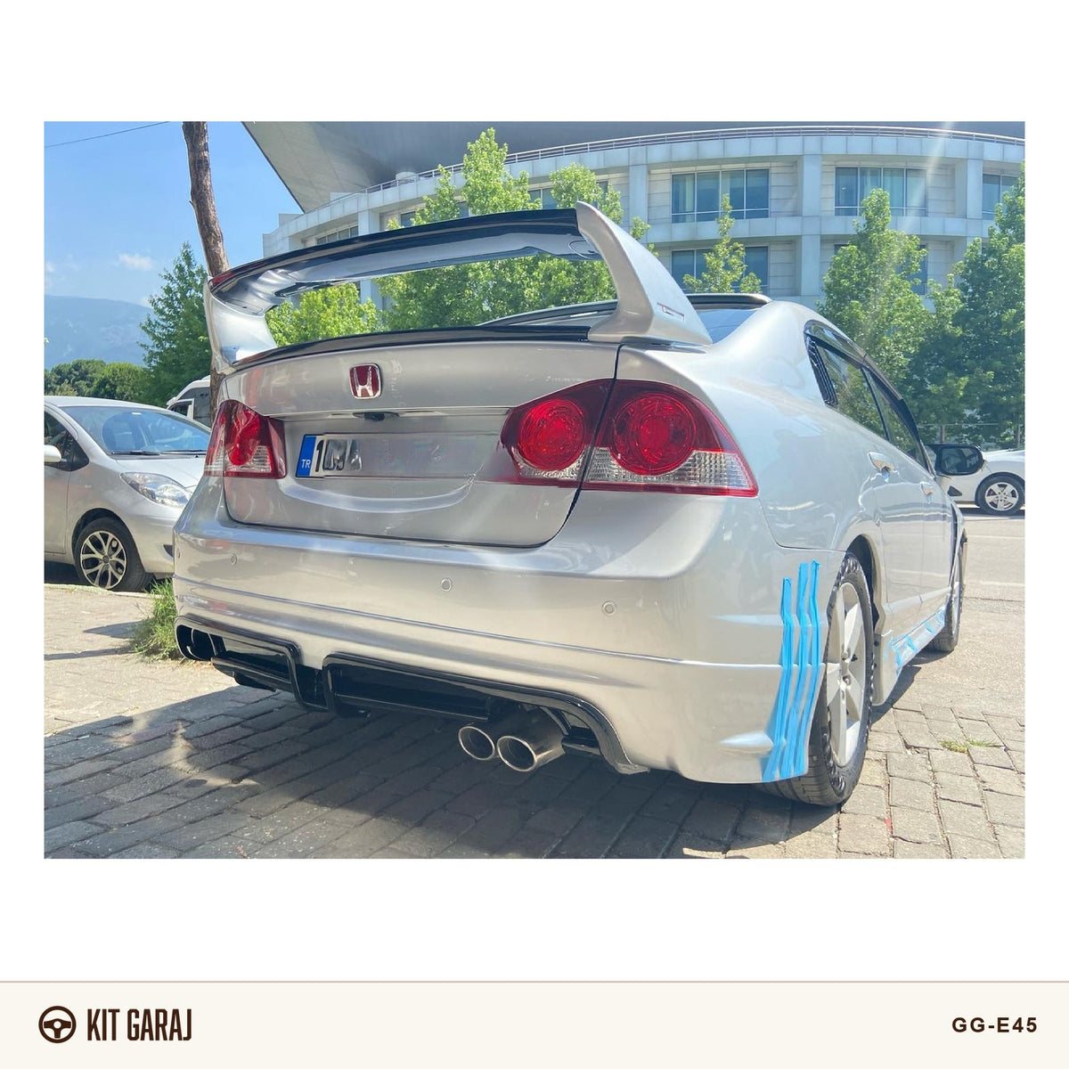 Honda Civic Fd6 2006-2012 Mugen RR Sağ-Sol Çıkışlı Arka Ek (Plastik) Boyasız