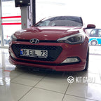 Hyundai I20 Uyumlu 2014-2017 Boyasız Mat Siyah, Abs Plastik Sport Ön Ek