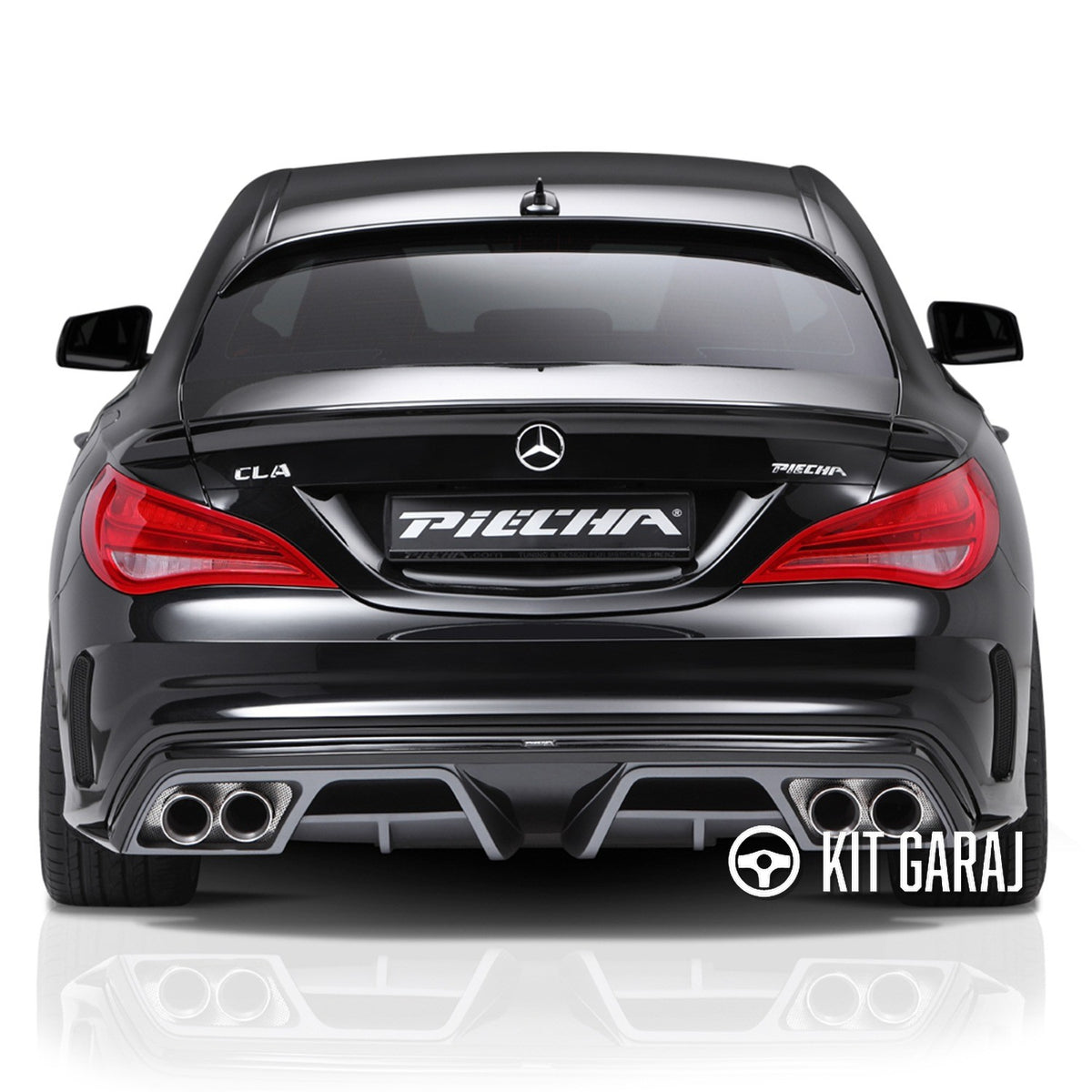 Mercedes-Benz W117 Uyumlu Cla Serisi Amg Piecha Arka Tampon Difüzör (Plastik)