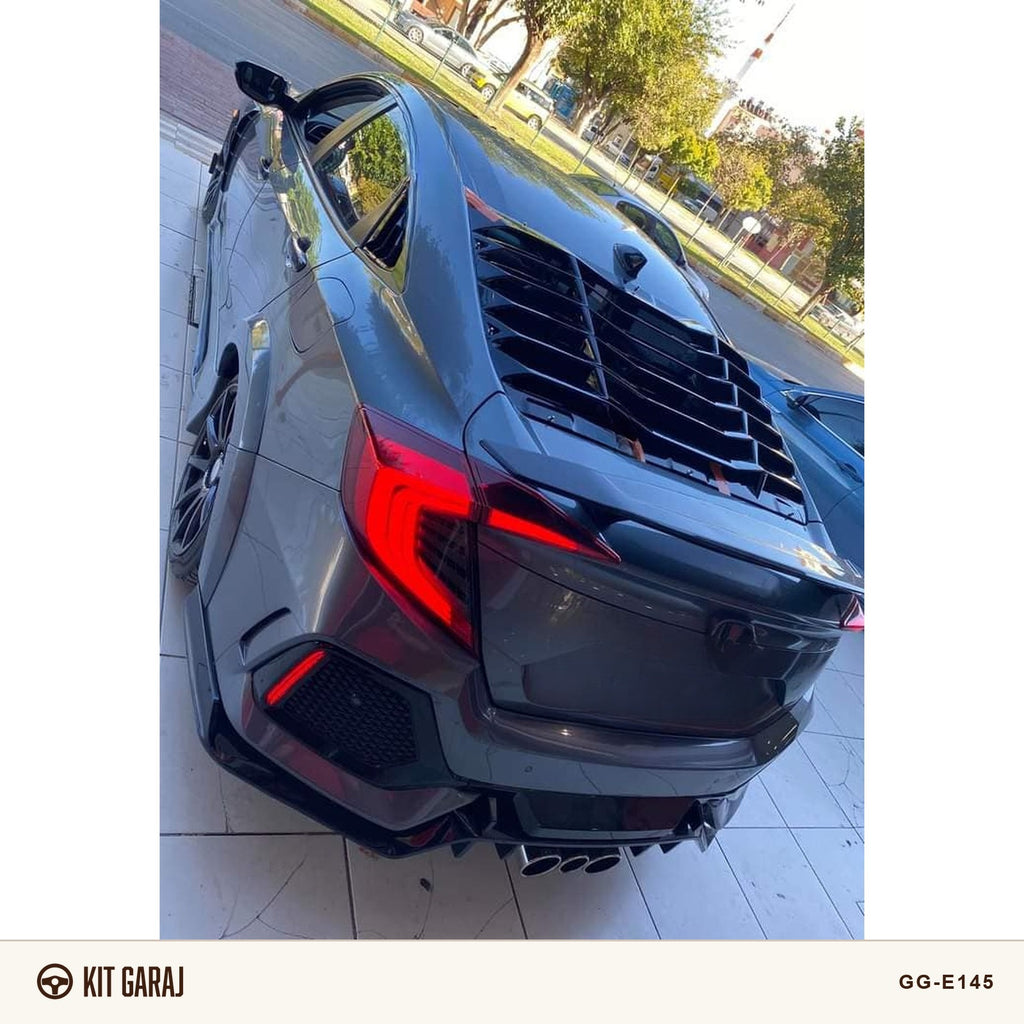 Honda Civic FC5 2016 Piano Black Arka Cam Vizörü (Plastik) Boyalı