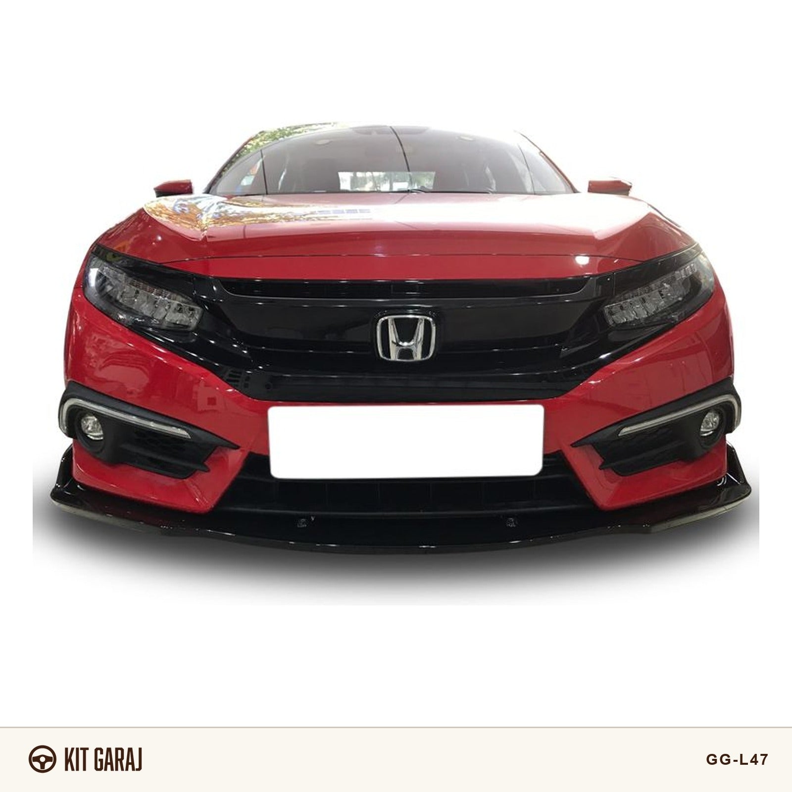 Honda Civic FC5 2016-2021 Düz Piano Black Ön Lip (Plastik) Boyalı