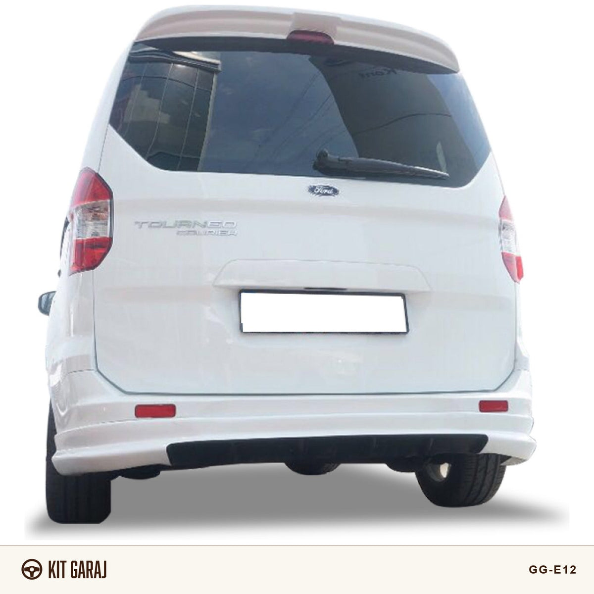 Ford Tourneo Courier 2014-2023 Boyasız Mat Siyah Arka Ek (Plastik)