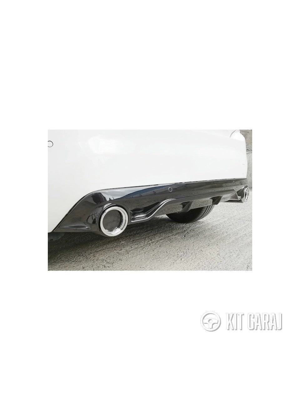 Peugeot 308 Uyumlu Race Difüzör Piano Black + Egzoz Ucu Kromlar 2013+