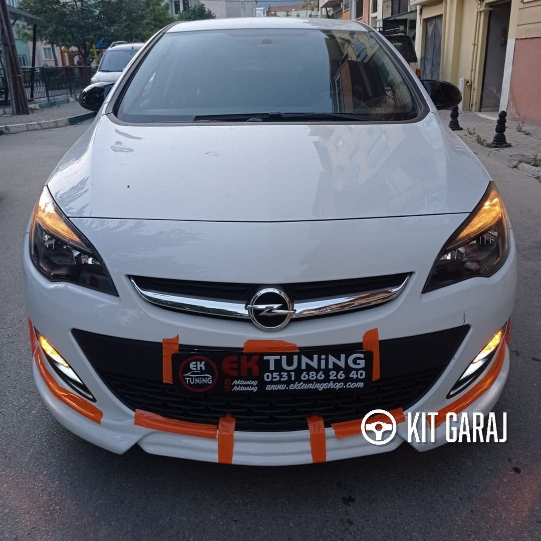 Opel Astra J 2012-2020 Boyasız Plastik Custom Ön Ek Makyajlı Kasaya Uyumlu