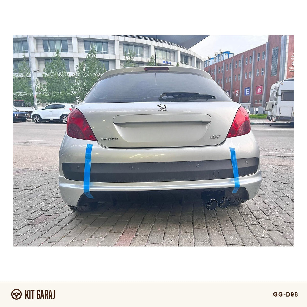 Peugeot 207 Piano Black Arka Ek (Plastik) Boyalı