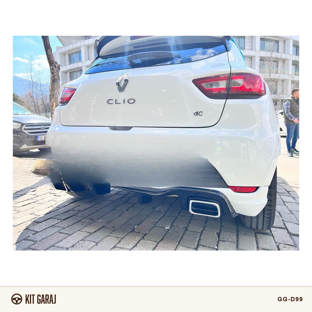 Renault Clio Egzoz Görünümlü Difüzör (Plastik) Boyasız