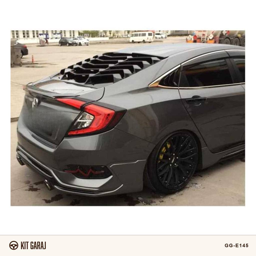 Honda Civic FC5 2016 Piano Black Arka Cam Vizörü (Plastik) Boyalı