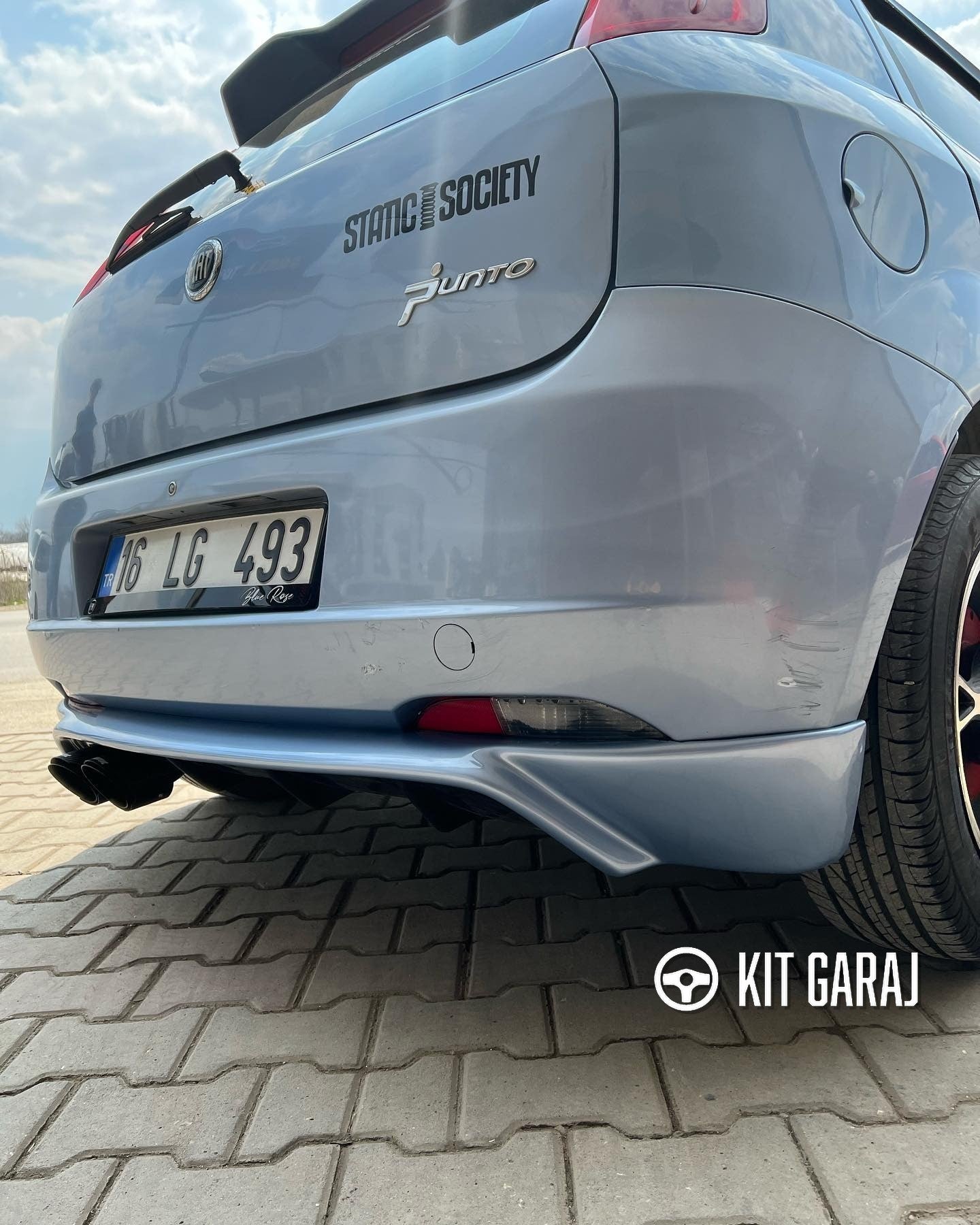 Fiat Punto Grande Rieger Arka Ek Difüzör Siyah Plastik 2005-2009 Arka-Difüzör-Body Kit-ek-karlık