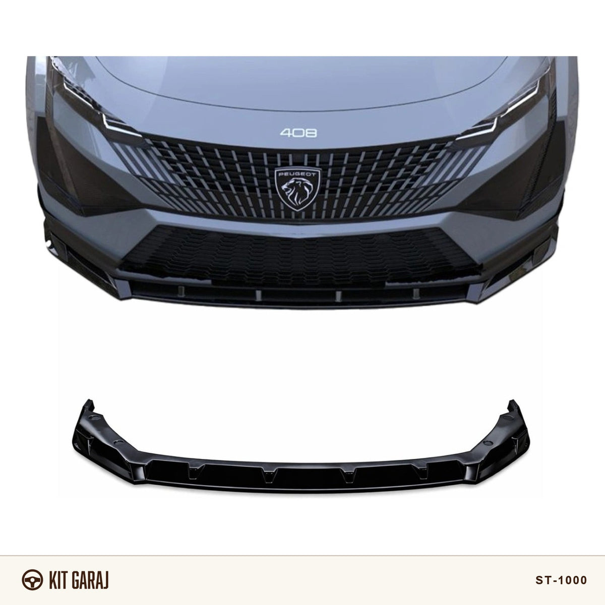 Peugeot 408 Piano Black Ön Lip (Plastik) Boyalı