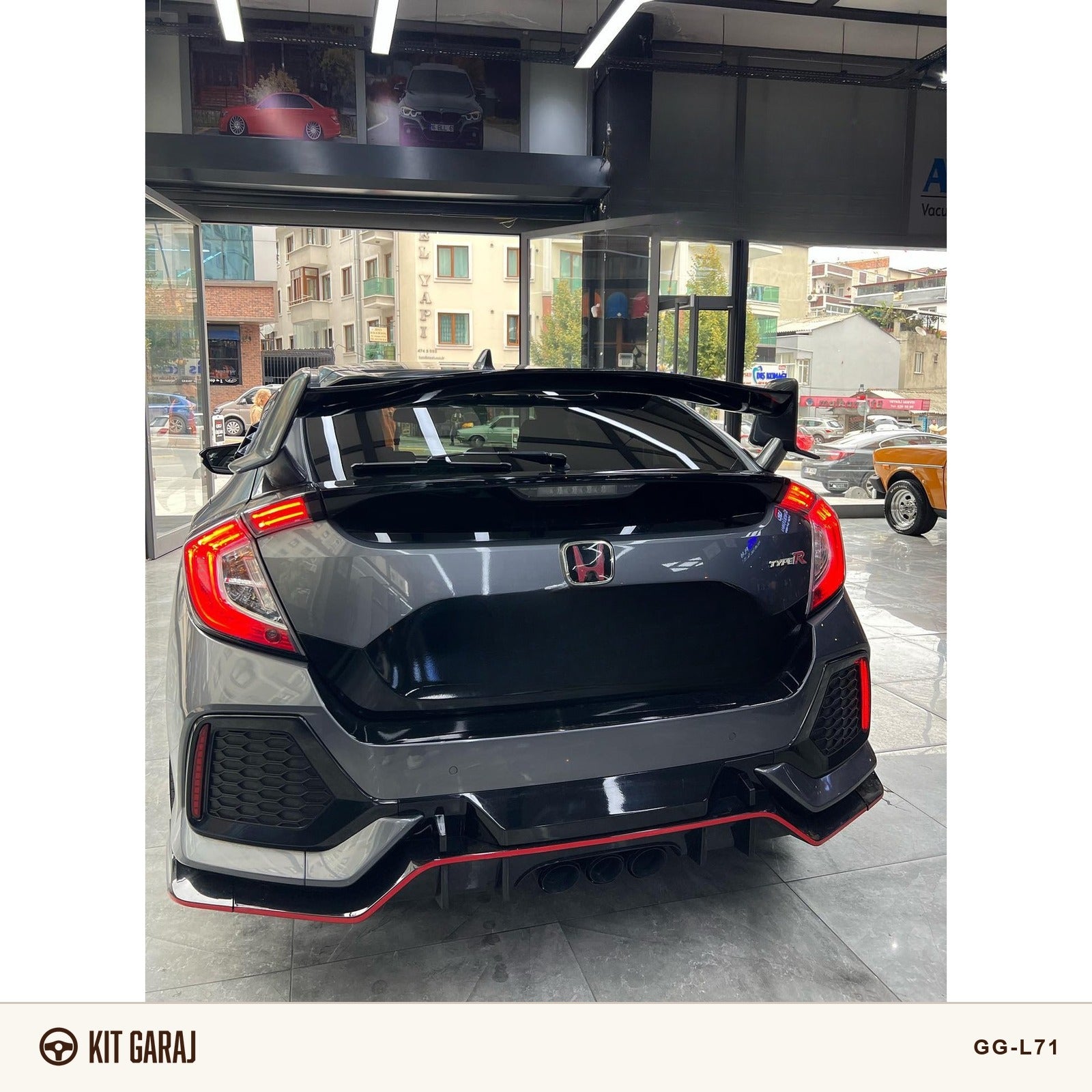 Honda Civic FC5 2016-2021 Piano Black Flap (Plastik) Boyalı