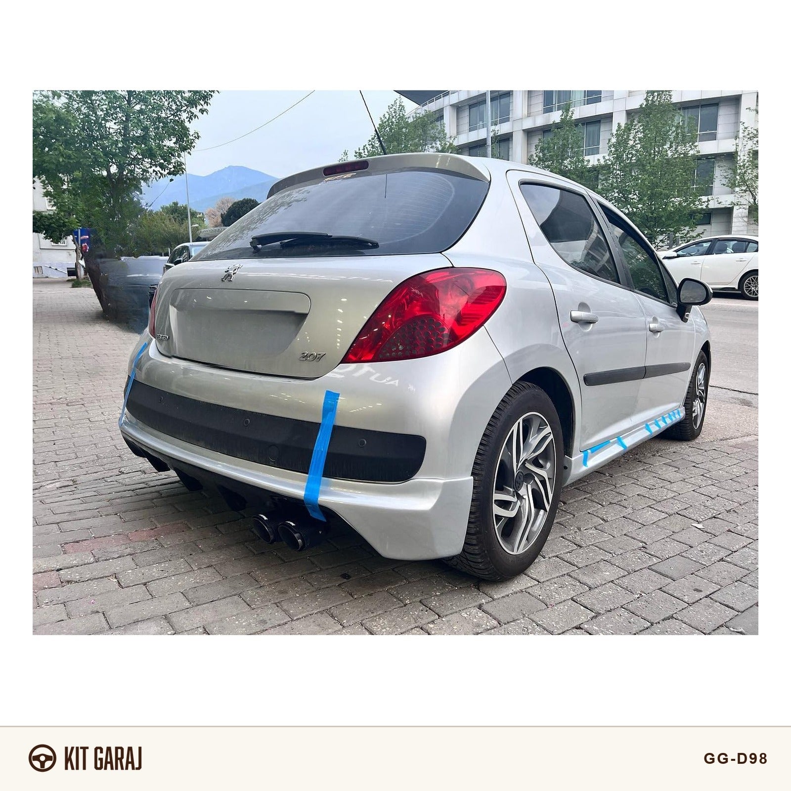 Peugeot 207 Piano Black Arka Ek (Plastik) Boyalı