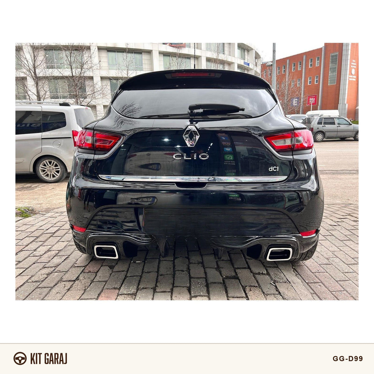 Renault Clio Egzoz Görünümlü Difüzör (Plastik) Boyasız
