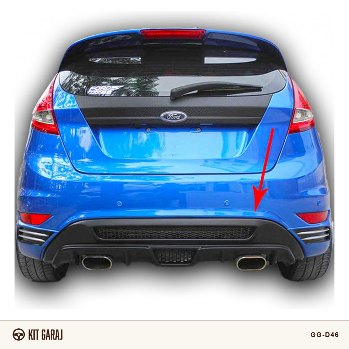 Ford Fiesta Izgaralı Piano Black Difüzör (Plastik) Boyalı