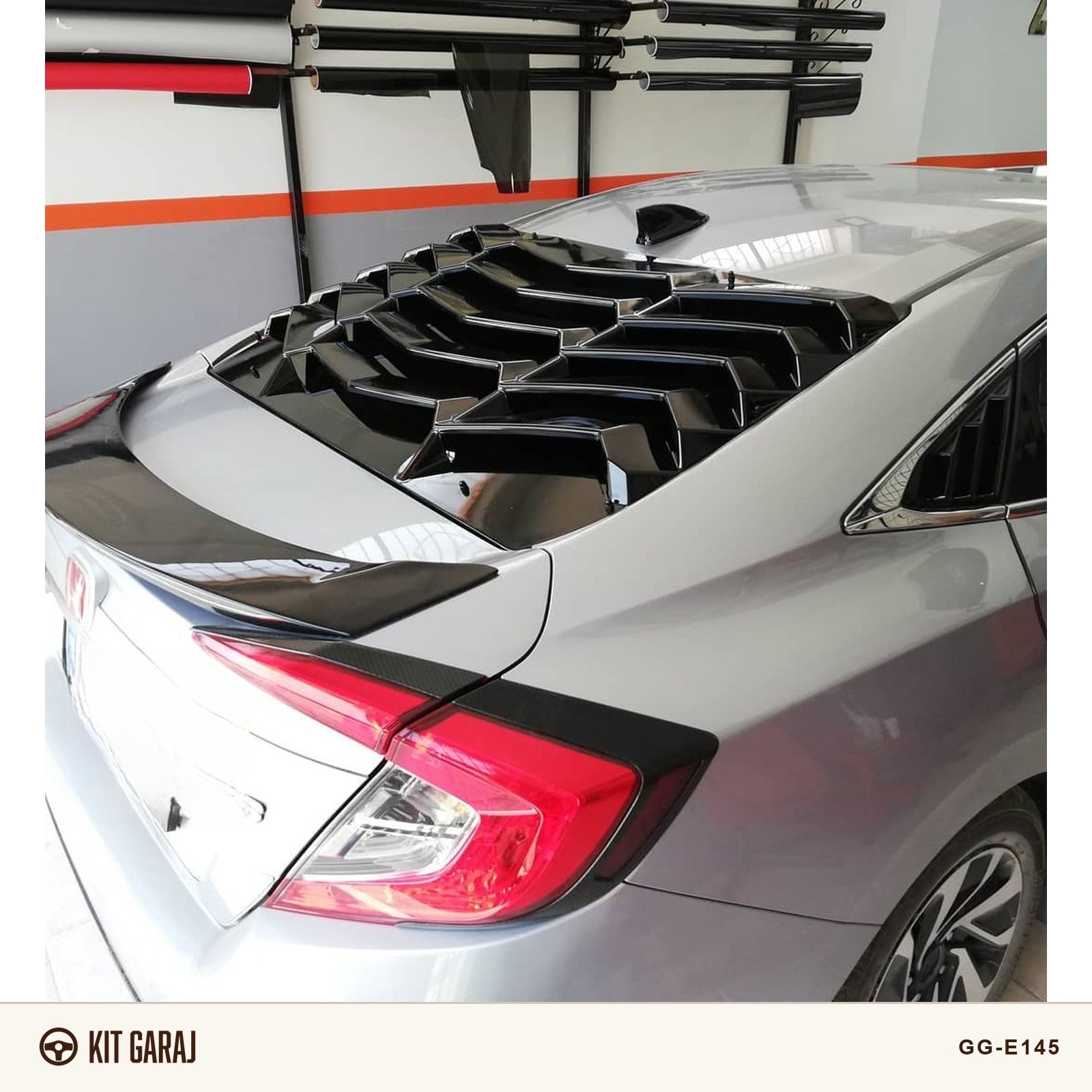 Honda Civic FC5 2016 Piano Black Arka Cam Vizörü (Plastik) Boyalı