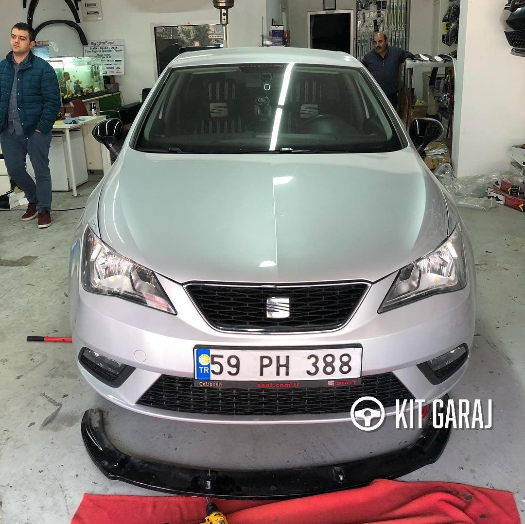 Seat Ibiza 2008-2017 Cupra Piano Black Parlak Siyah Ön Lip (Plastik) Boyalı