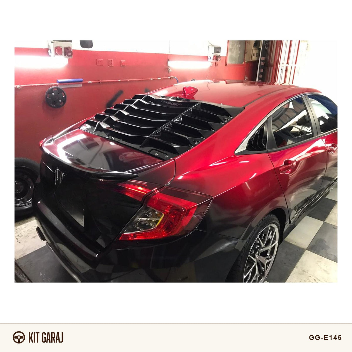 Honda Civic FC5 2016 Piano Black Arka Cam Vizörü (Plastik) Boyalı