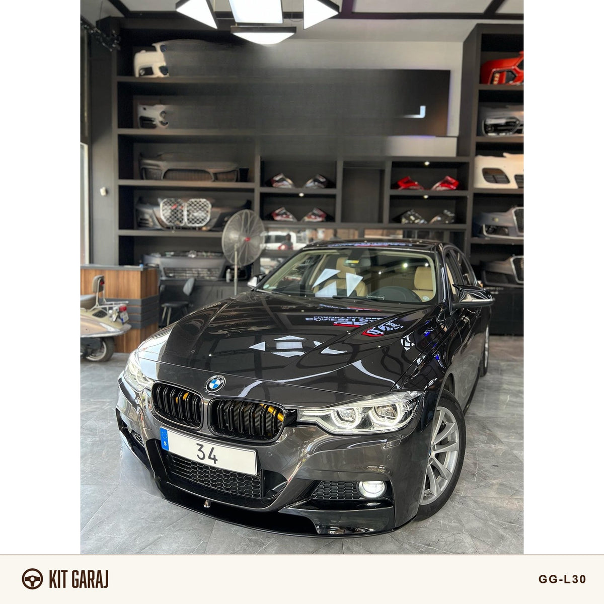 BMW F30 M-Tech Piano Black Ön Lip (Plastik) Boyalı
