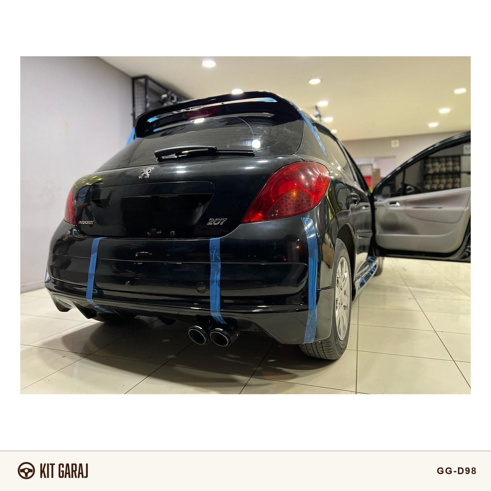 Peugeot 207 Piano Black Arka Ek (Plastik) Boyalı