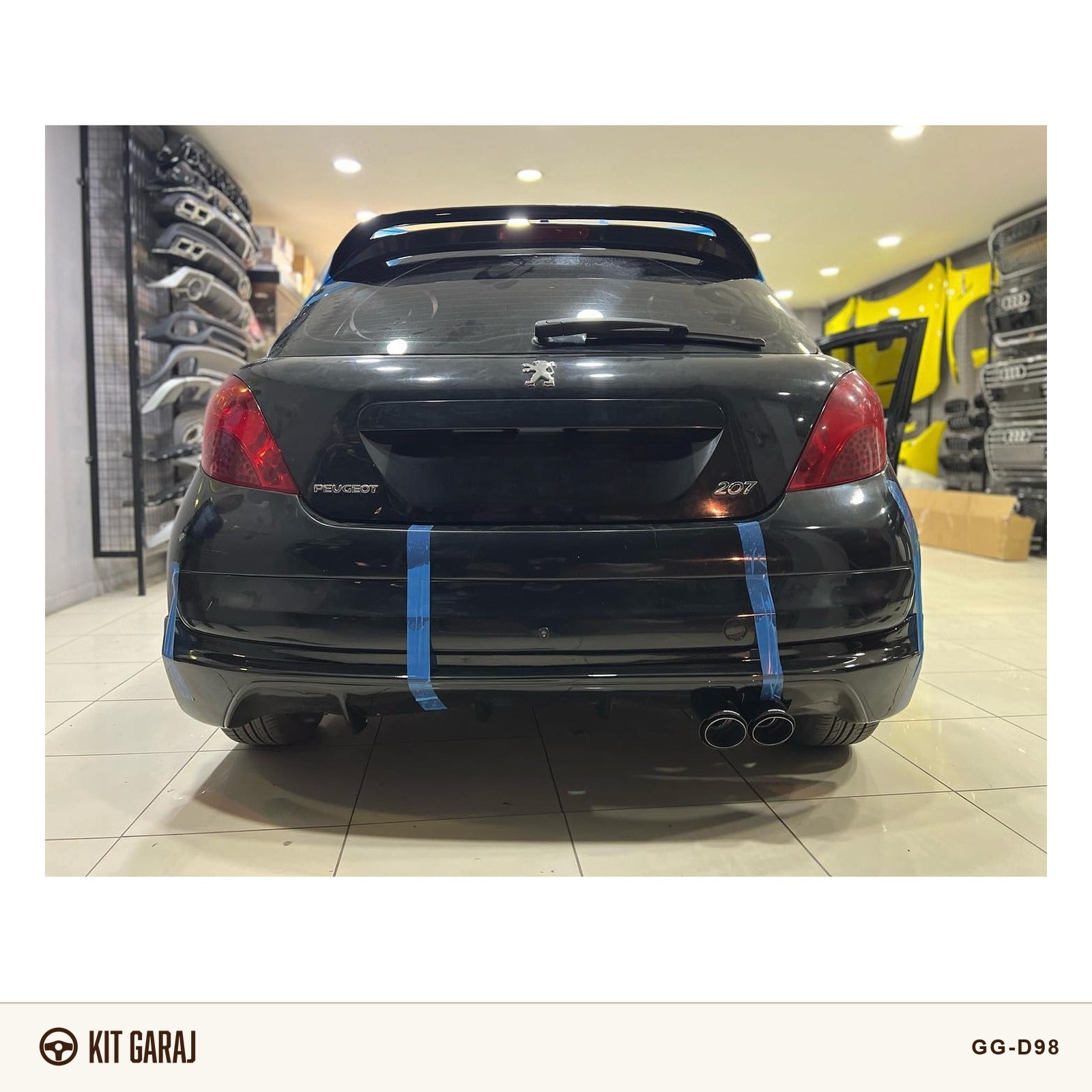 Peugeot 207 Piano Black Arka Ek (Plastik) Boyalı