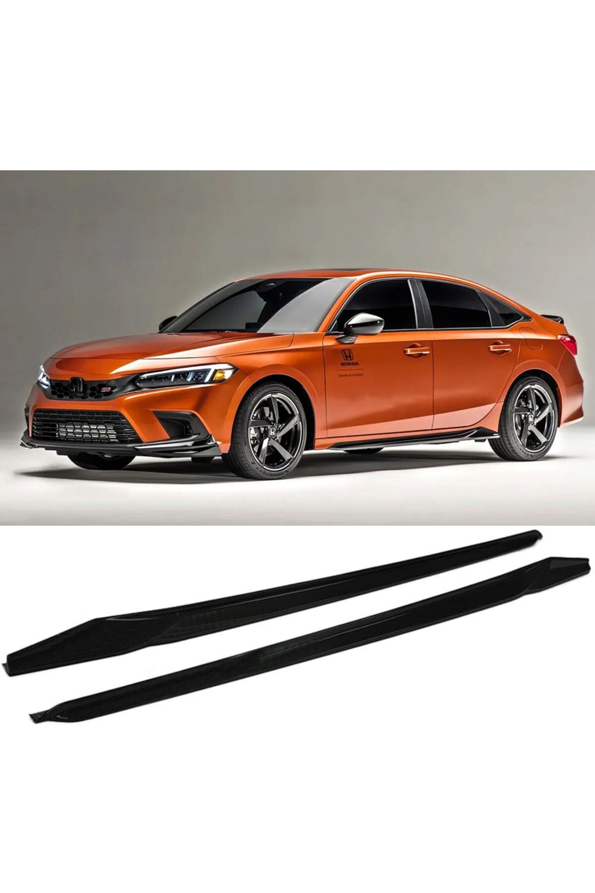 Honda Civic FE Yan Marşpiyel Seti V2 Plastik 2 Adet Mat Siyah