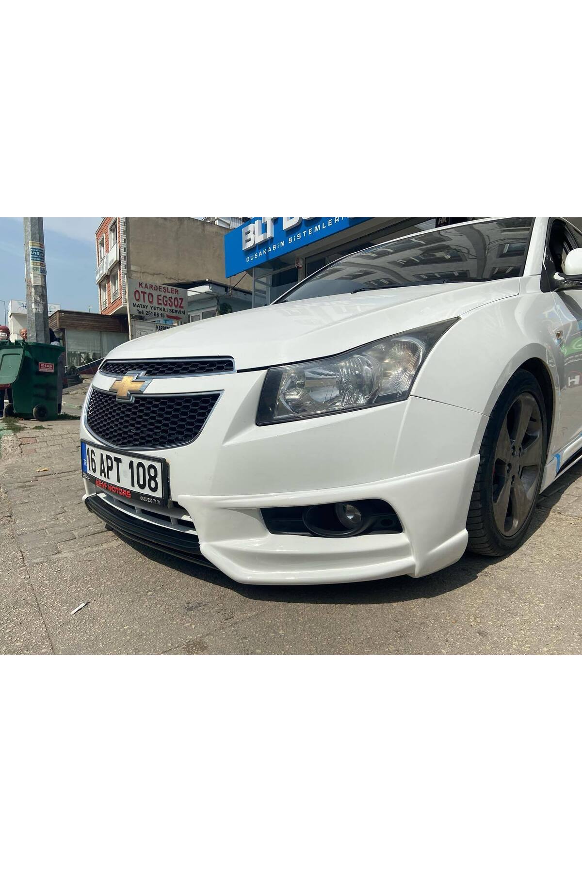 Chevrolet Cruze Uyumlu Ön Ek Karlık Mat Siyah Plastik 2009-2013 Makyajsız Kasa