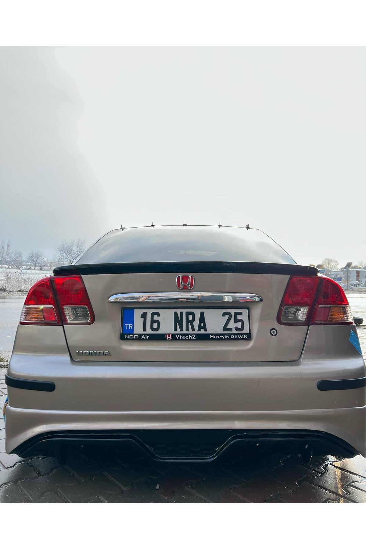 Honda Civic Vtec 2 2001-2004 Makyajsız Kasa Uyumlu Boyasız Plastik Custom Arka Ek