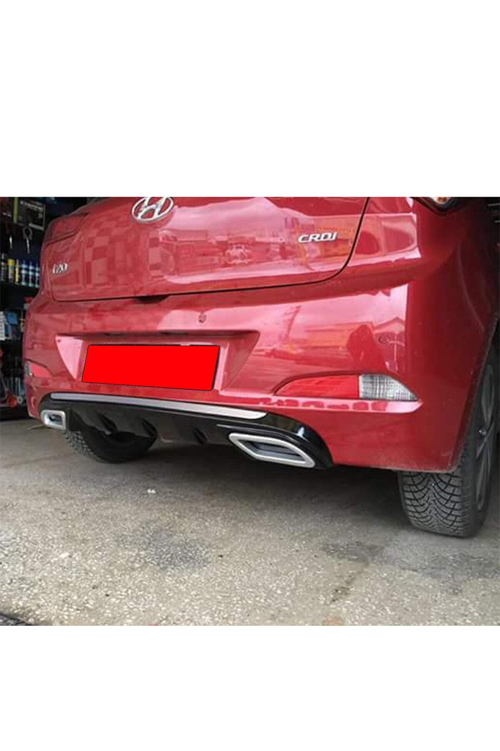 Hyundai i20 2015-2017 Uyumlu Parlak Siyah Plastik Egzoz Görünümlü Difüzör