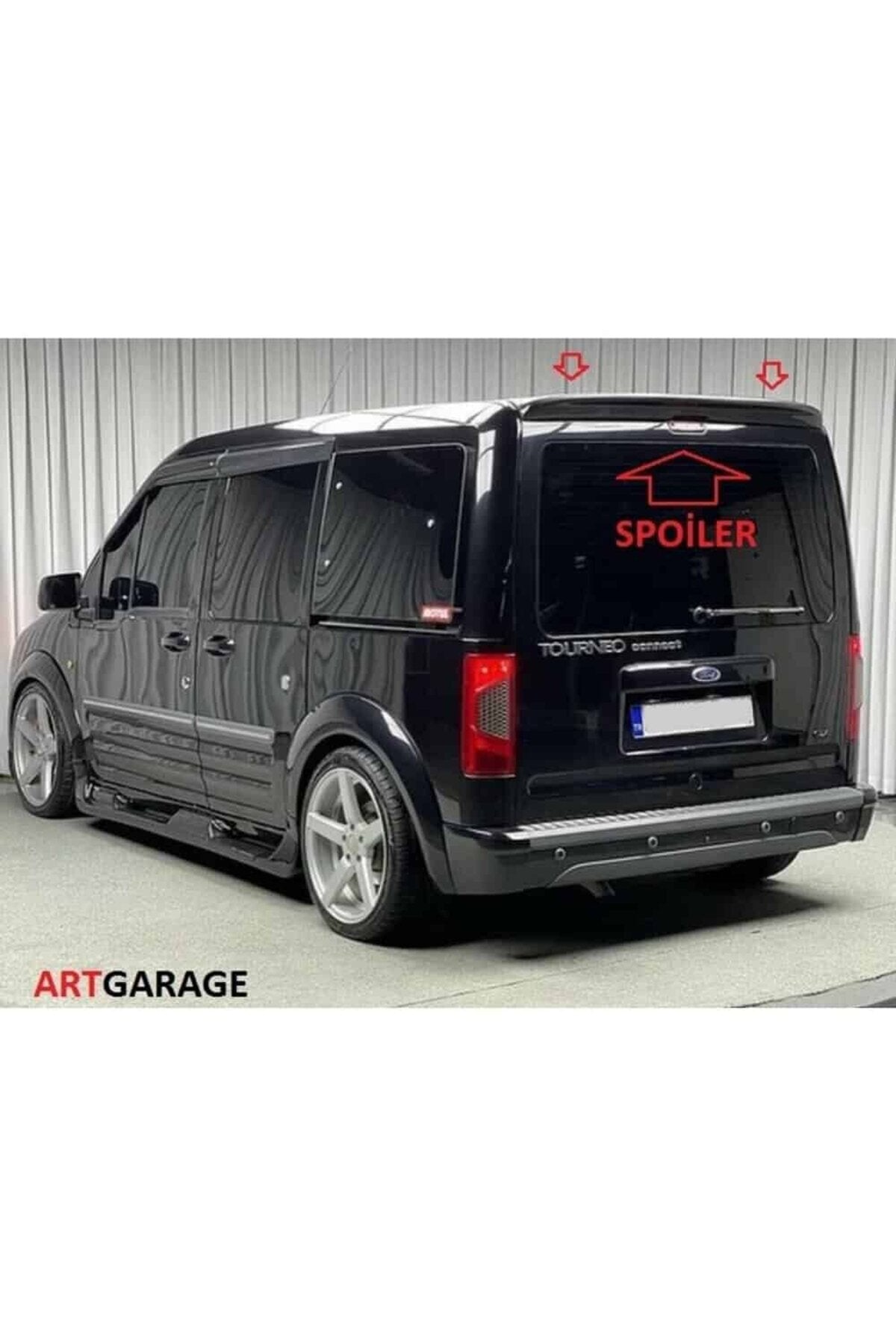 FORD TOURNEO CONNECT 2002-2014 UYUMLU PARLAK SİYAH SPOİLER PLASTİK 2