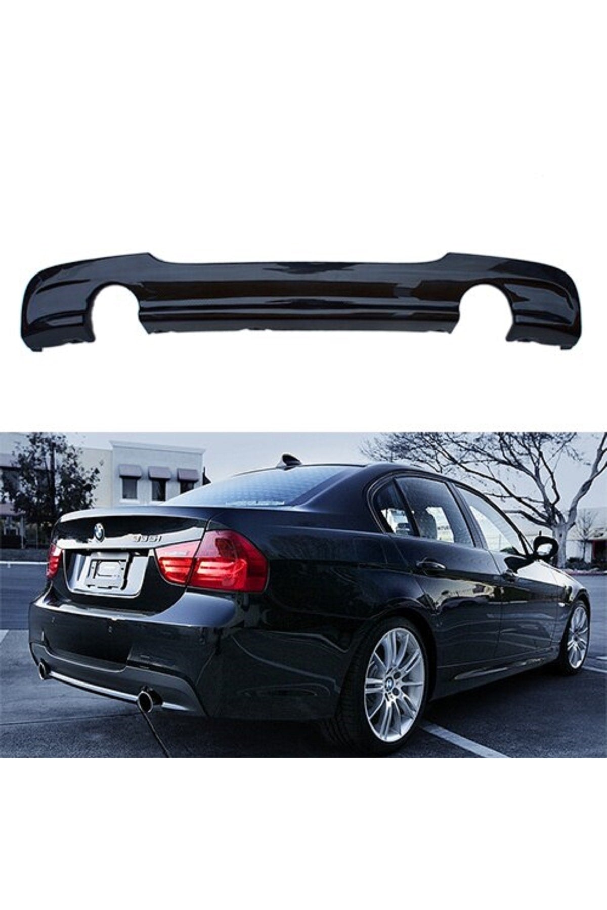 BMW E90 2005 2012 Plastik Boyasız 3 30 Arka Difüzör Uyumlu
