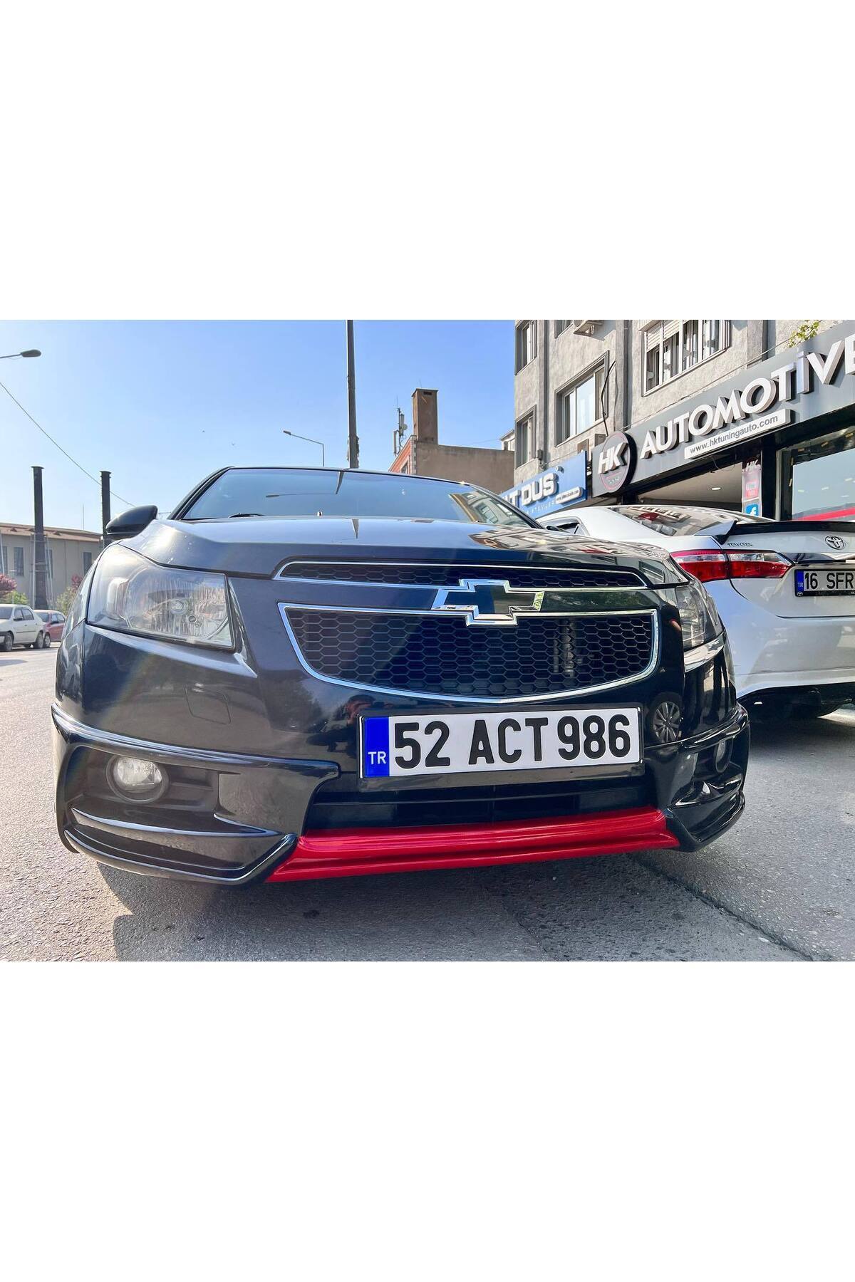 Chevrolet Cruze Uyumlu Ön Ek Karlık Mat Siyah Plastik 2009-2013 Makyajsız Kasa 2