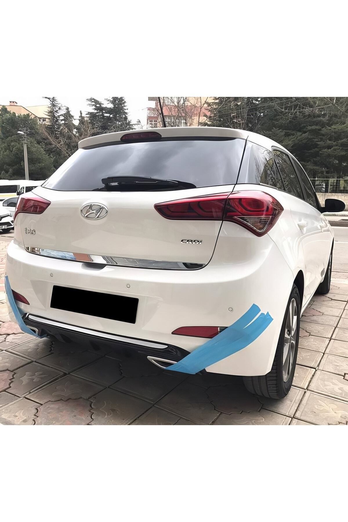 Hyundai i20 2015-2017 Uyumlu Parlak Siyah Plastik Egzoz Görünümlü Difüzör 4